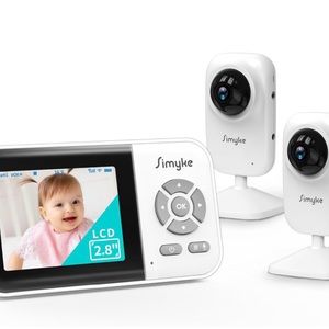 Simyke Video Baby Monitor with 2 Cameras and Audio 2.8" Screen with Night Vision